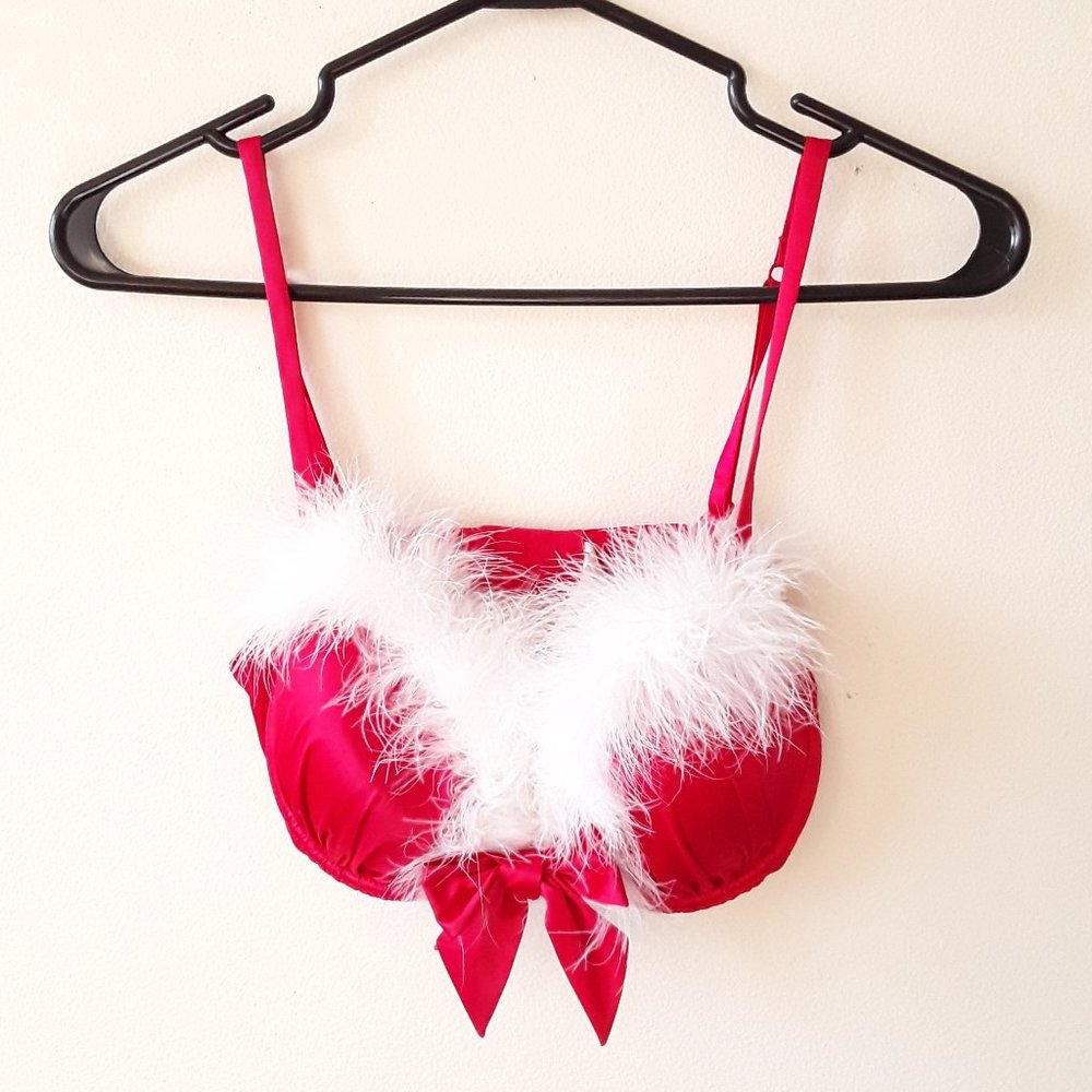 La SENZA lingerie  bow feather Christmas sexy bra